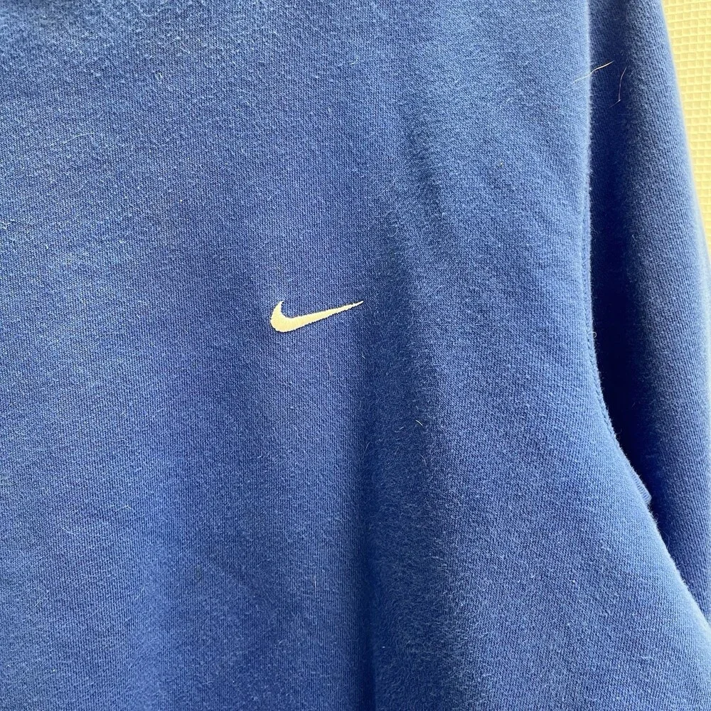 Vtg Nike Embroidered Mini‎ Swoosh Blue Sweatshirt 90’s Large Grunge
